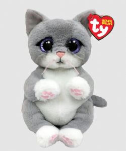 PELUCHE TY BEANIE BELLIES - MORGAN LE CHAT GRIS MÉDIUM 12